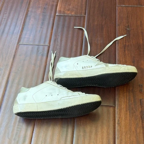 Golden Goose White and Silver Sneakers - Picture 3 of 6